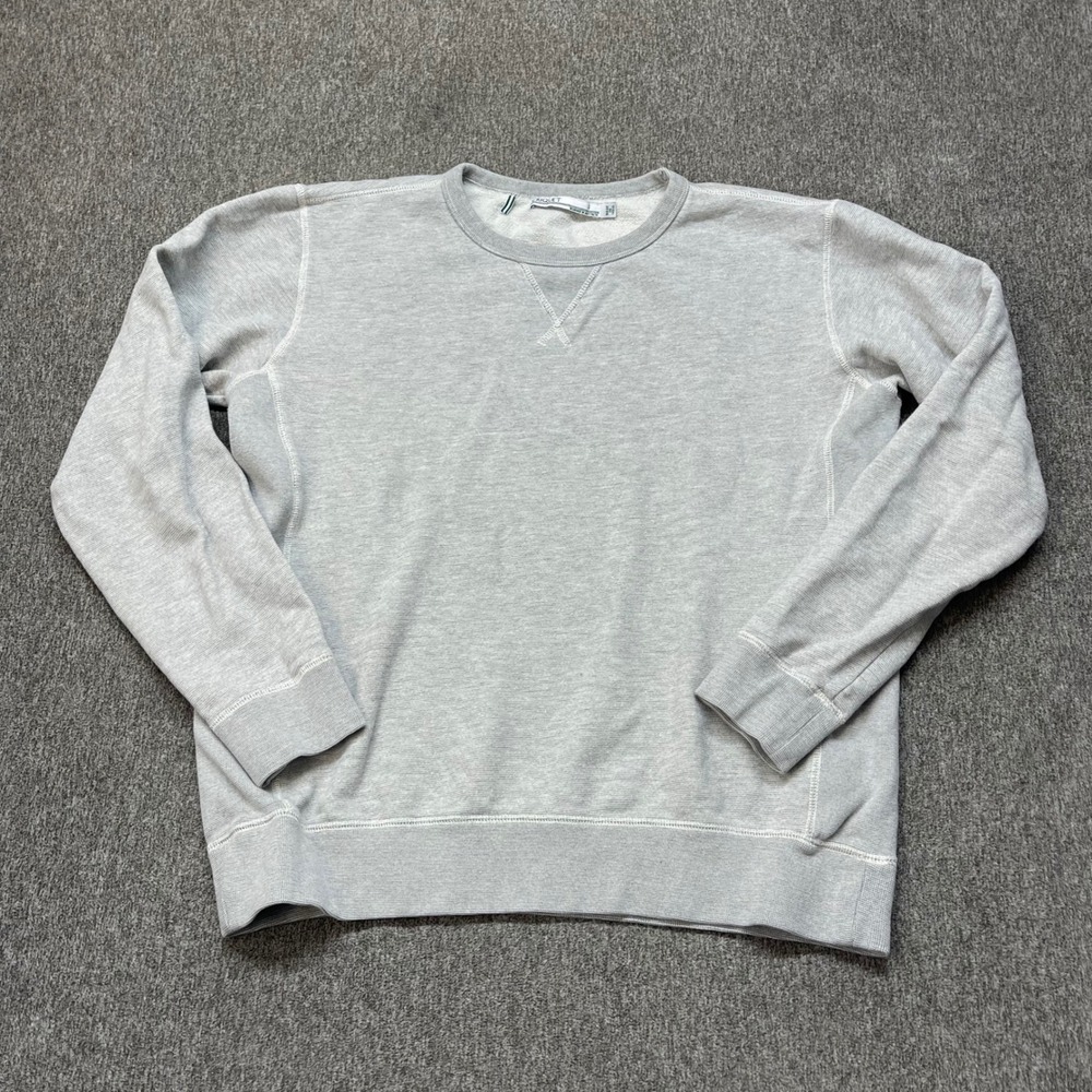 Criquet‎ Mens Heather Gray 100% Cotton Crewneck Sweatshirt V-Stitch Small